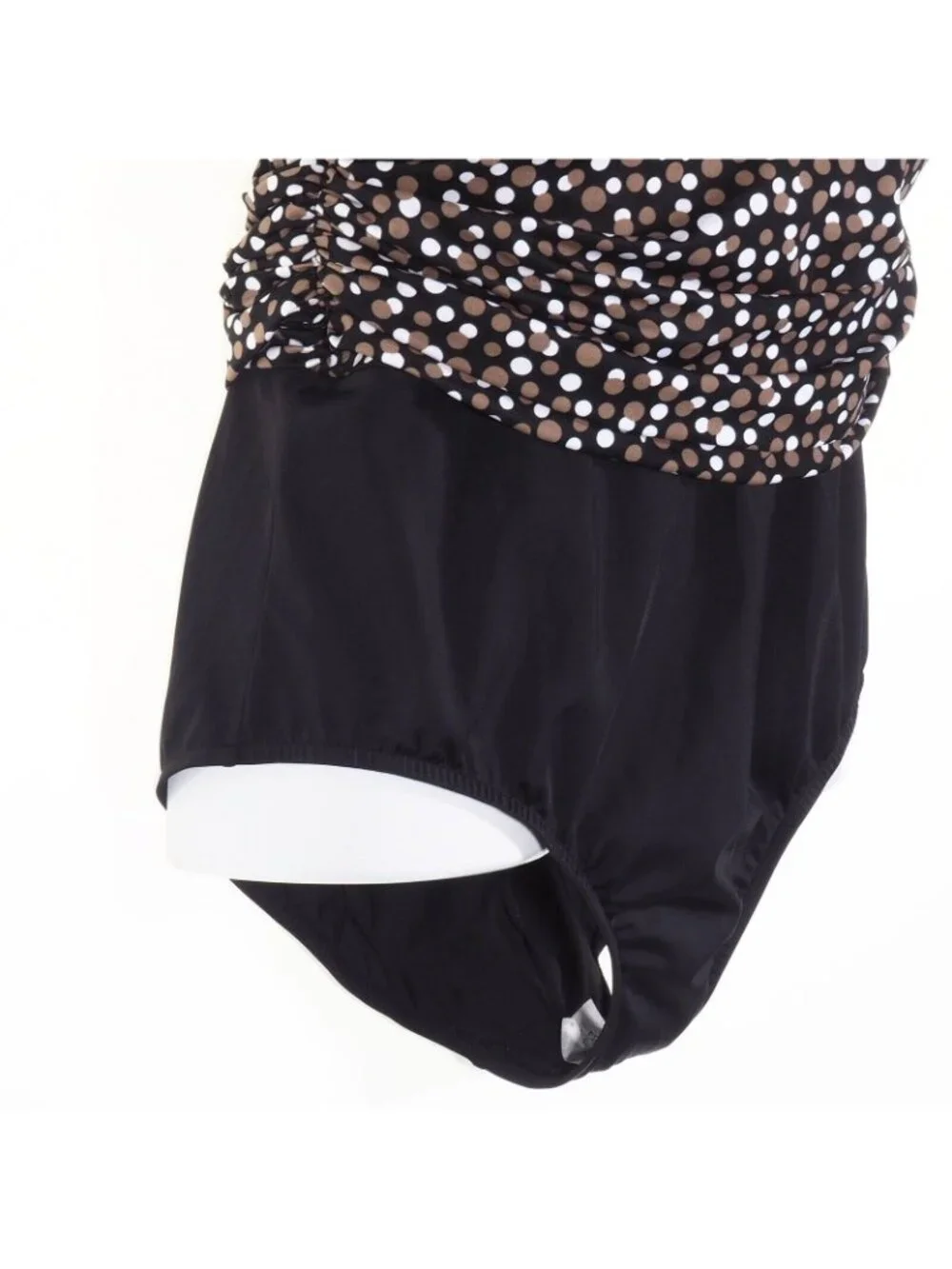 Catalina Swimsuit 18 W 20 W Piece Black Brown White Rouched Set in Bra 2X NWOT